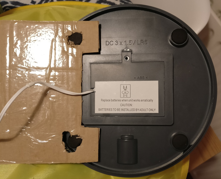Wire hole and cardboard cover